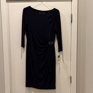 Calvin Klein Navy Long Sleeve Dress